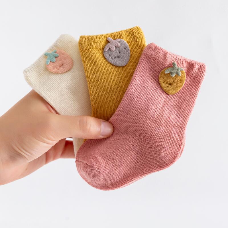 3 Pairs of Soft Cotton Socks for Newborns