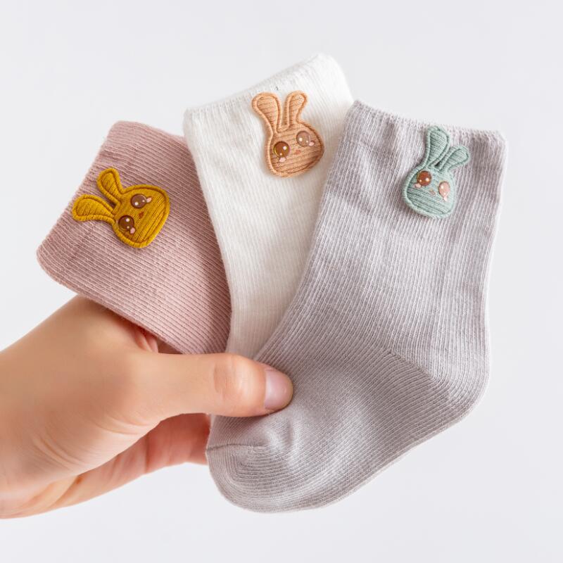 3 Pairs of Soft Cotton Socks for Newborns