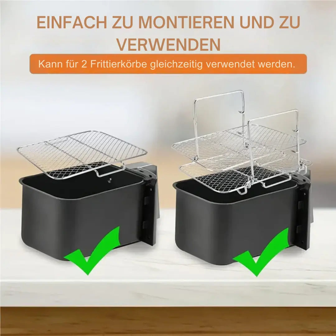 3-stufiges Edelstahl-Rost für optimalen Garraum
