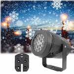 LED Weihnachtsprojektor Schneeflockenlicht – Wasserdichte Außenlampe mit 16 Motiven