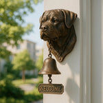 Willkommensglocke mit Schäferhund-Design – Elegante Wandglocke aus Bronze