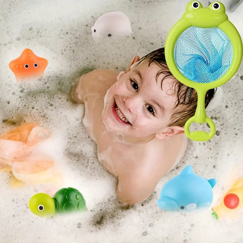 Badespielzeug mit Kescher – Leuchtende Wasserfreude