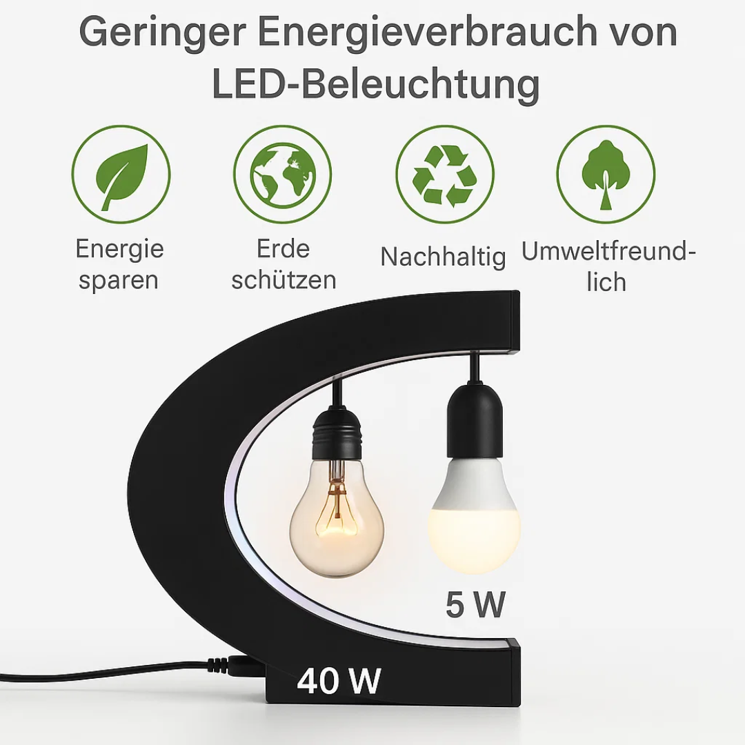 AstroGlobus LED Weltkugel – Schwebende Globenlampe mit magnetischer Aufhängung
