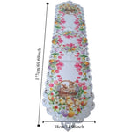 Happy Easter Table Runner | Tulip and Chick Design | Non-Slip | 177 × 38 cm | Perfect Table Decoration for Easter