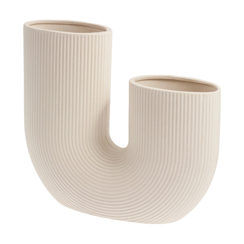 Elegante beige Blumenvase mit einzigartigem Design