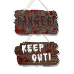 Gruselige Türschilder für Halloween – Holzoptik mit Motiven