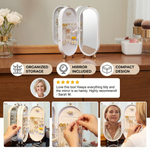 Elegant jewelry organizer with integrated mirror