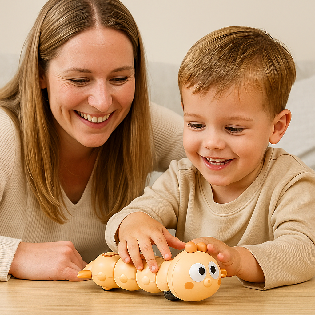 Krabbelspielzeug für Kinder – Aufziehbare Raupen für Bauchlage