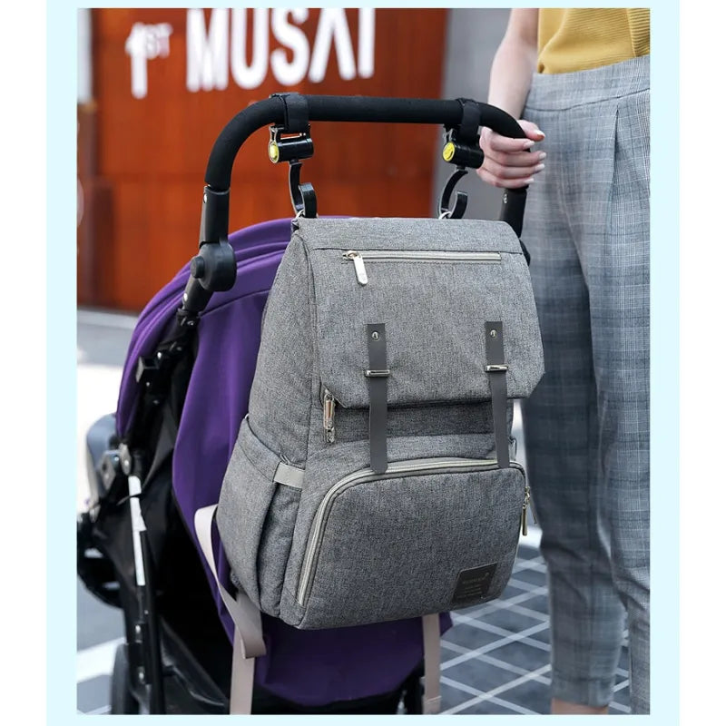 Babywickelrucksack mit USB – Rucksack für Flaschenwärmer und Ladefunktion