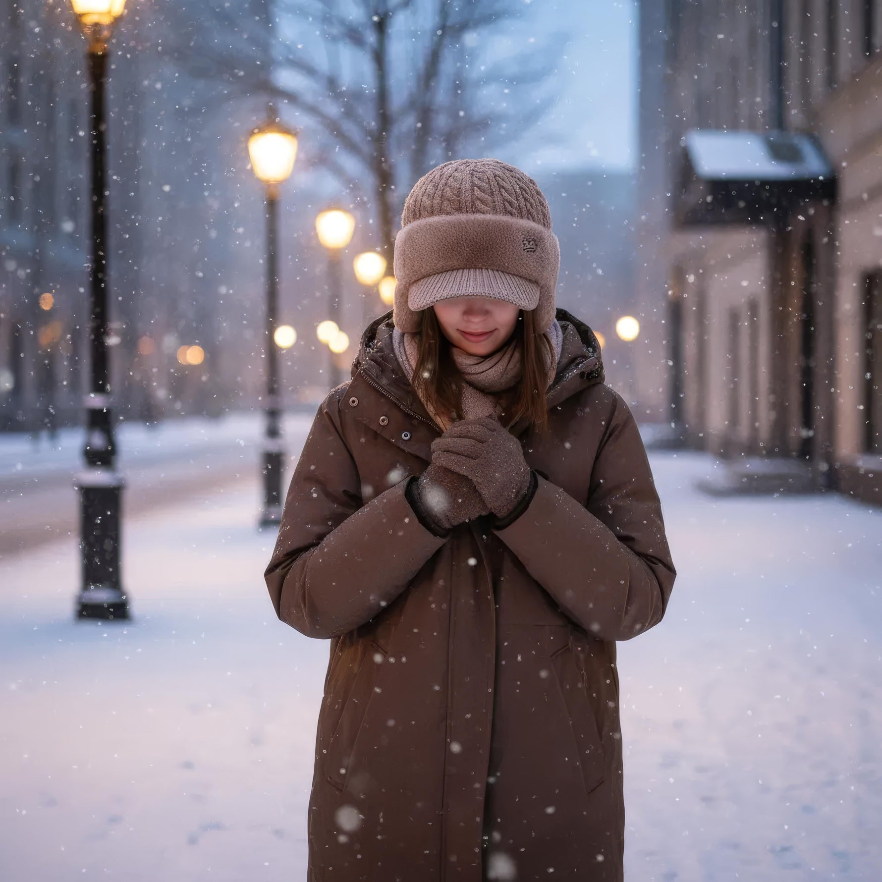 Elegant women's winter hat with a cozy lining for cold days