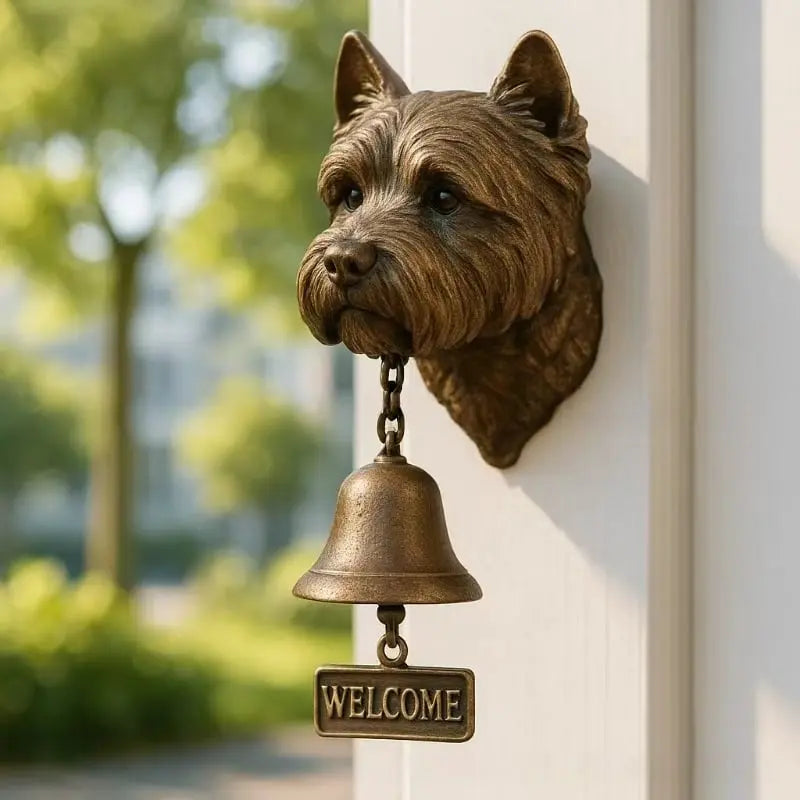 Willkommensglocke mit Schäferhund-Design – Elegante Wandglocke aus Bronze