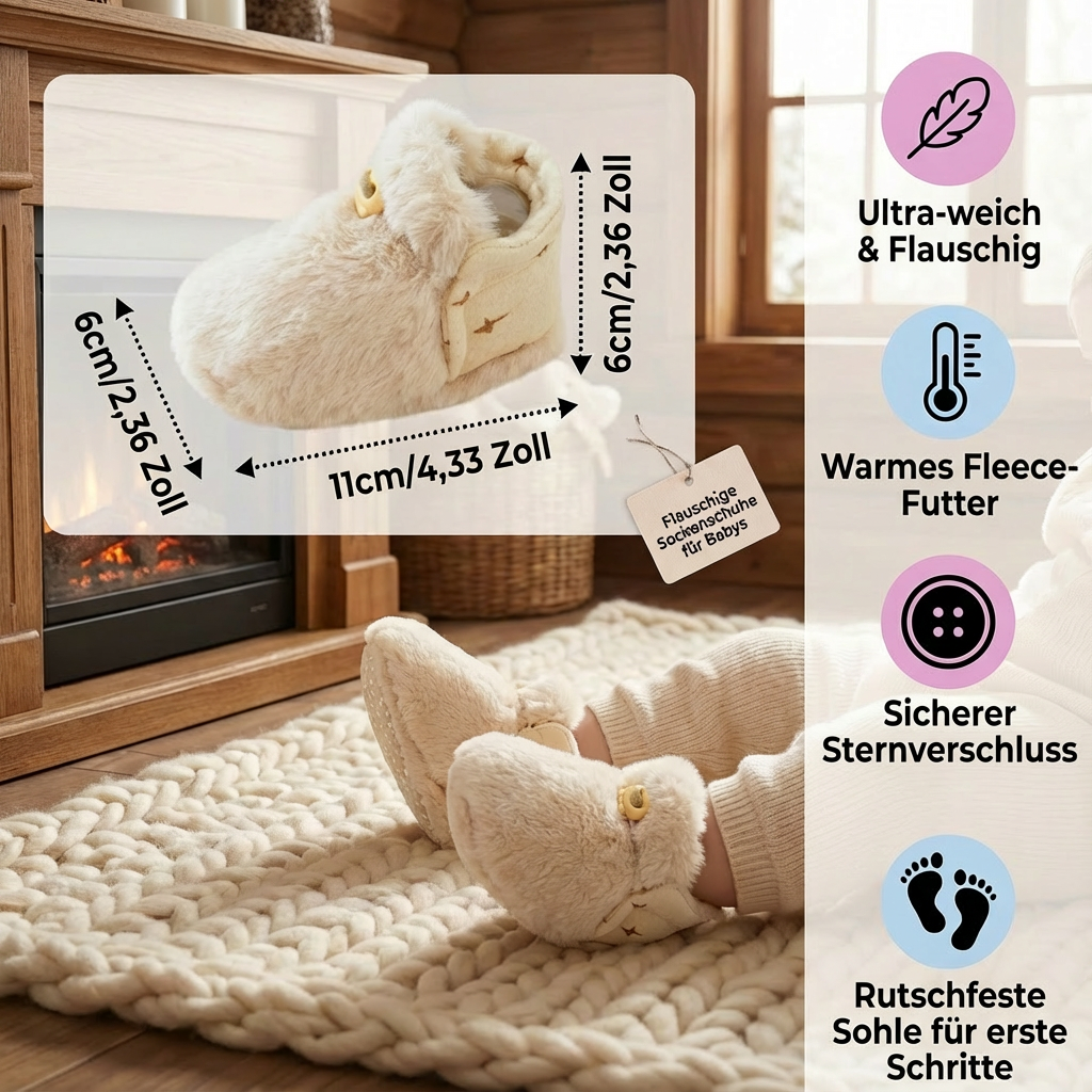Babysocken mit samtigem Material – Flauschige Hausschuhe