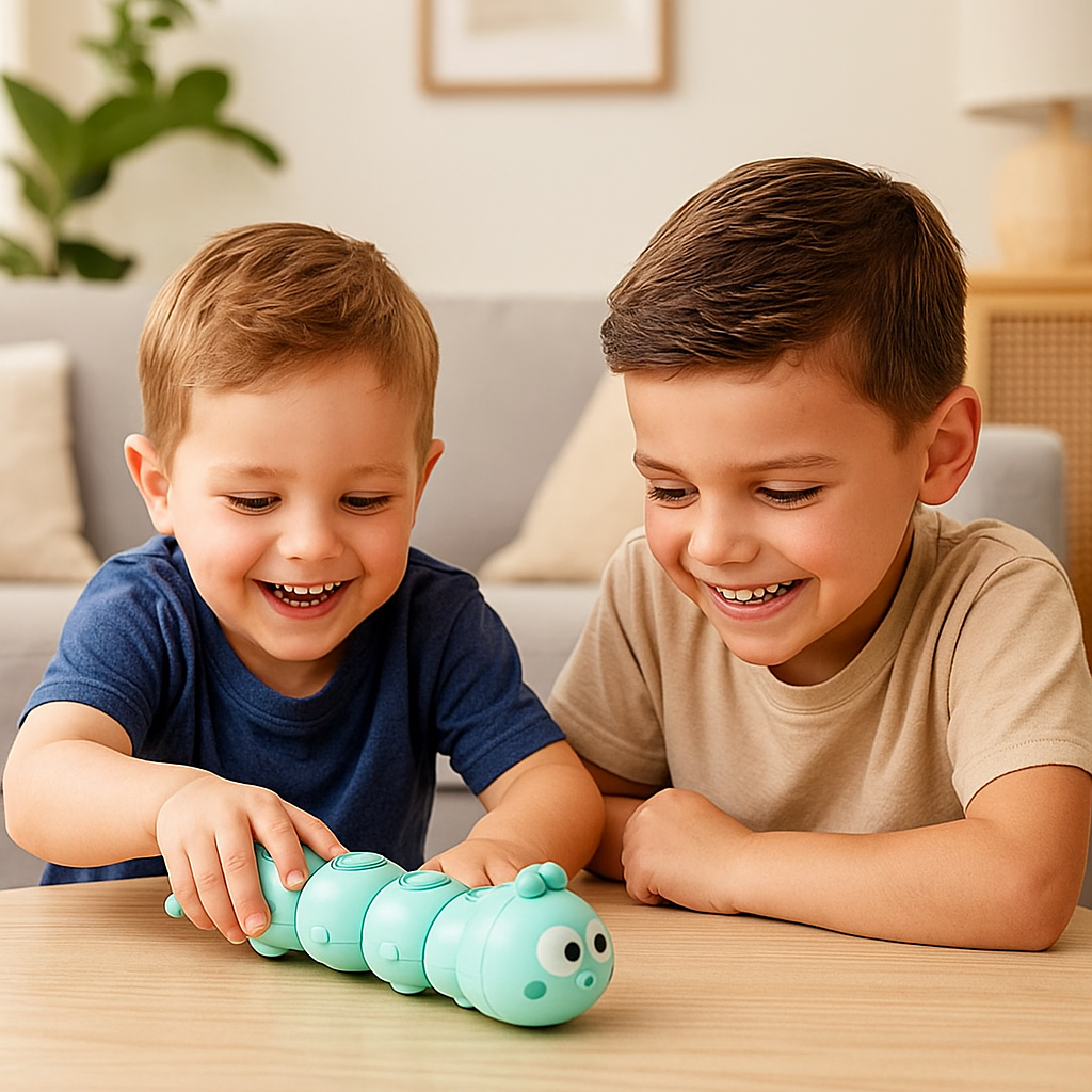 Krabbelspielzeug für Kinder – Aufziehbare Raupen für Bauchlage