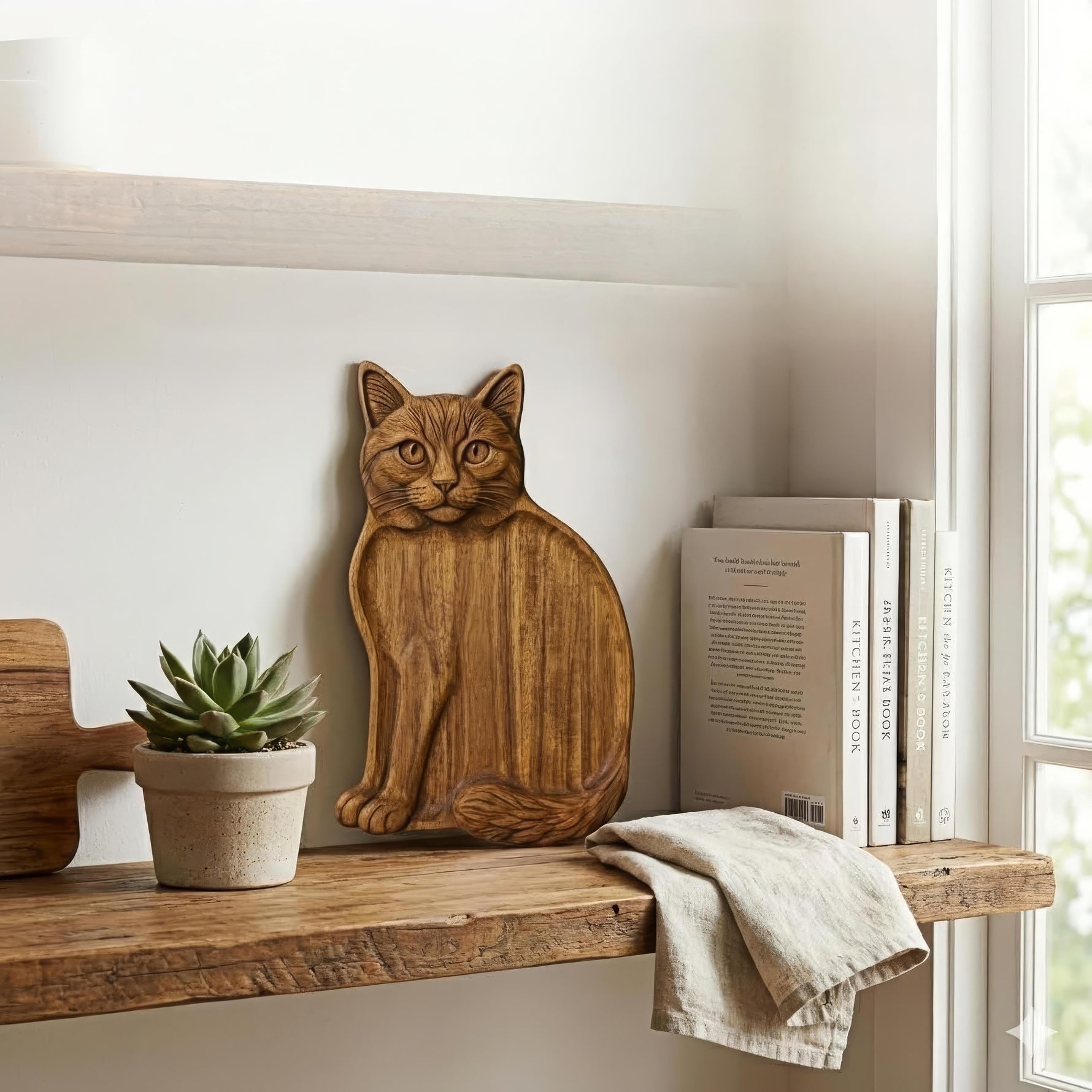 Cat Love on the Table – Elegant Wooden Serving Board