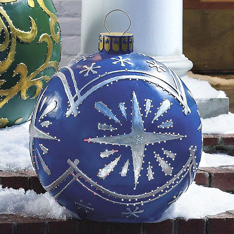Aufblasbarer Weihnachtsball für den Außenbereich 60 cm – Wetterfeste PVC-Dekoration