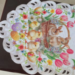 Happy Easter Table Runner | Tulip and Chick Design | Non-Slip | 177 × 38 cm | Perfect Table Decoration for Easter