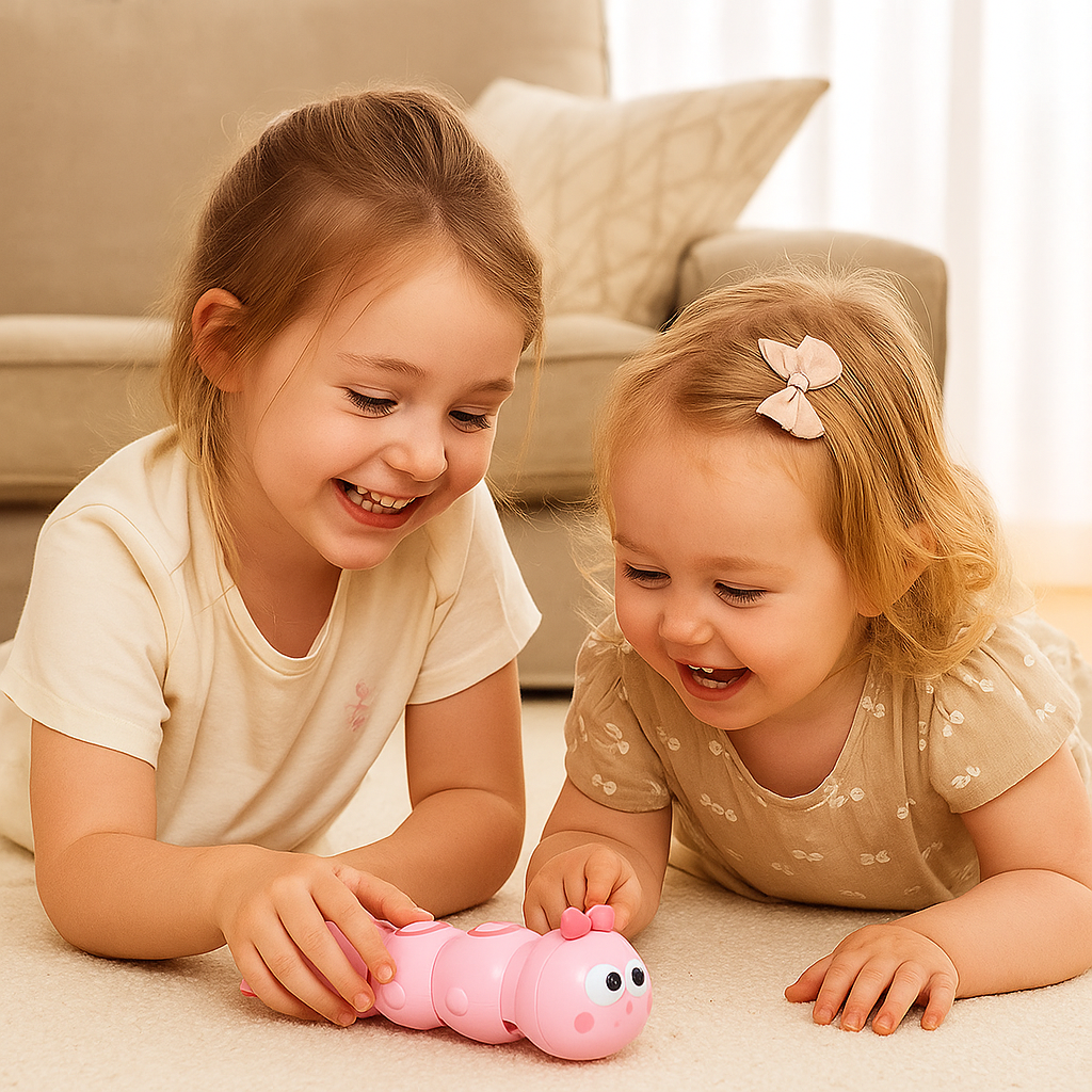 Krabbelspielzeug für Kinder – Aufziehbare Raupen für Bauchlage