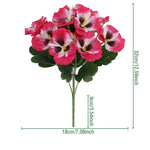 Elegant Artificial Pansies | 5 Stems for Events and Decoration