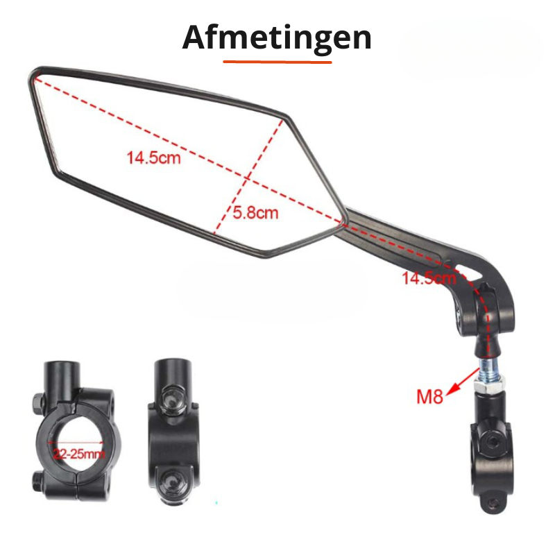Universelles Fahrradspiegel mit 360° Drehung – Flexibles Montagesystem