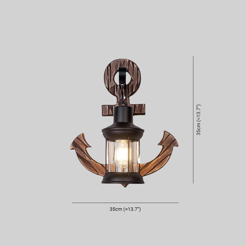 Rustikale Wandlampe aus Holz mit Voltyx Laterne