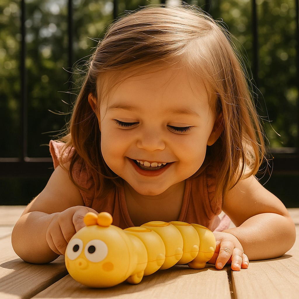 Krabbelspielzeug für Kinder – Aufziehbare Raupen für Bauchlage