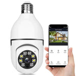 360-degree Surveillance Lamp with Night Vision and Smartphone Control