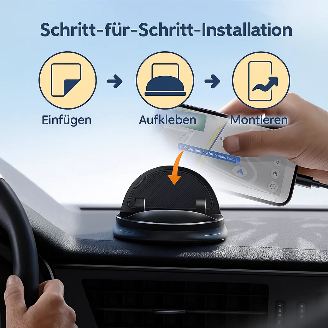 Vielseitige Smartphone-Halterung für das Auto mit 360° Drehfunktion