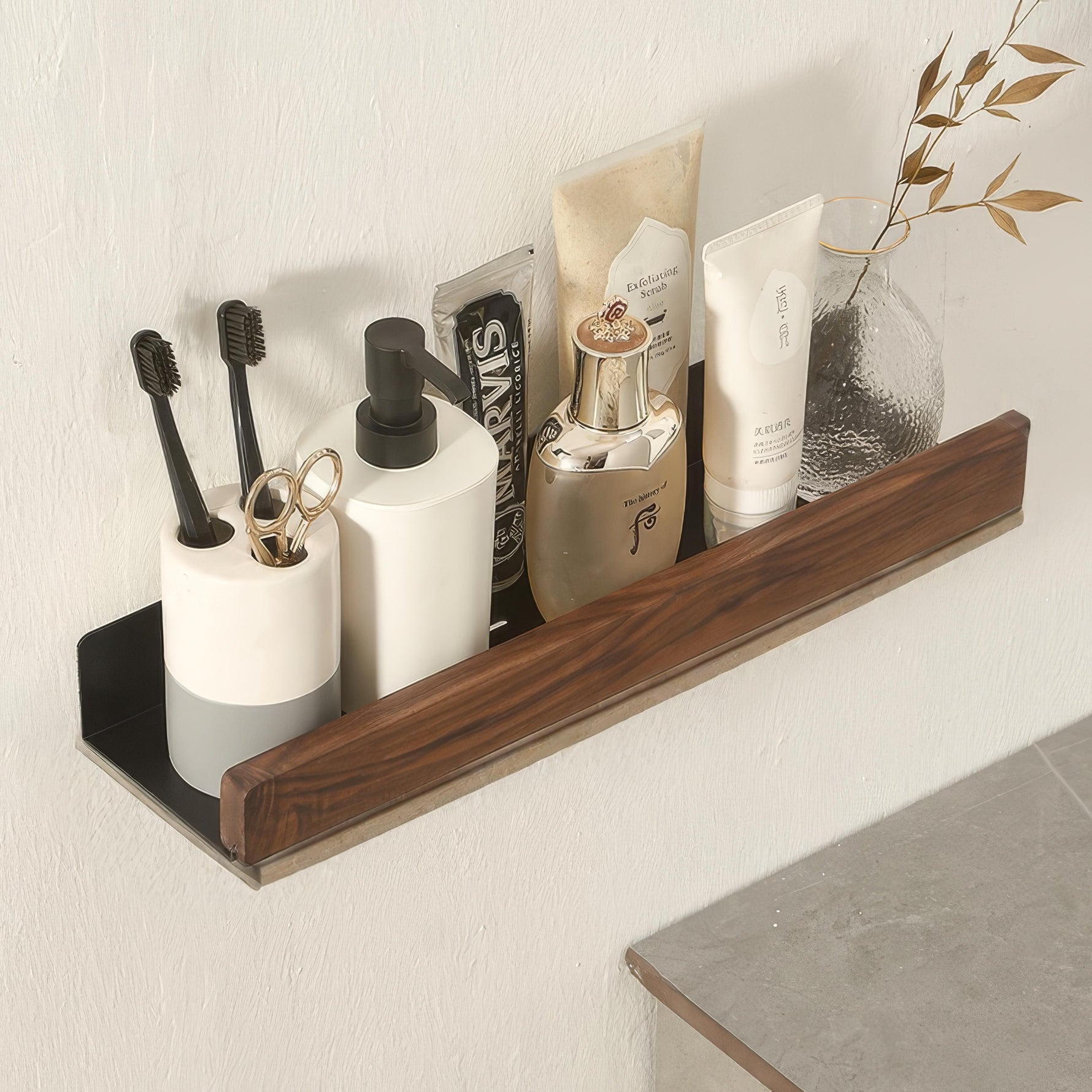 Rustic Corner Shelf for the Bathroom – No Drilling Required
