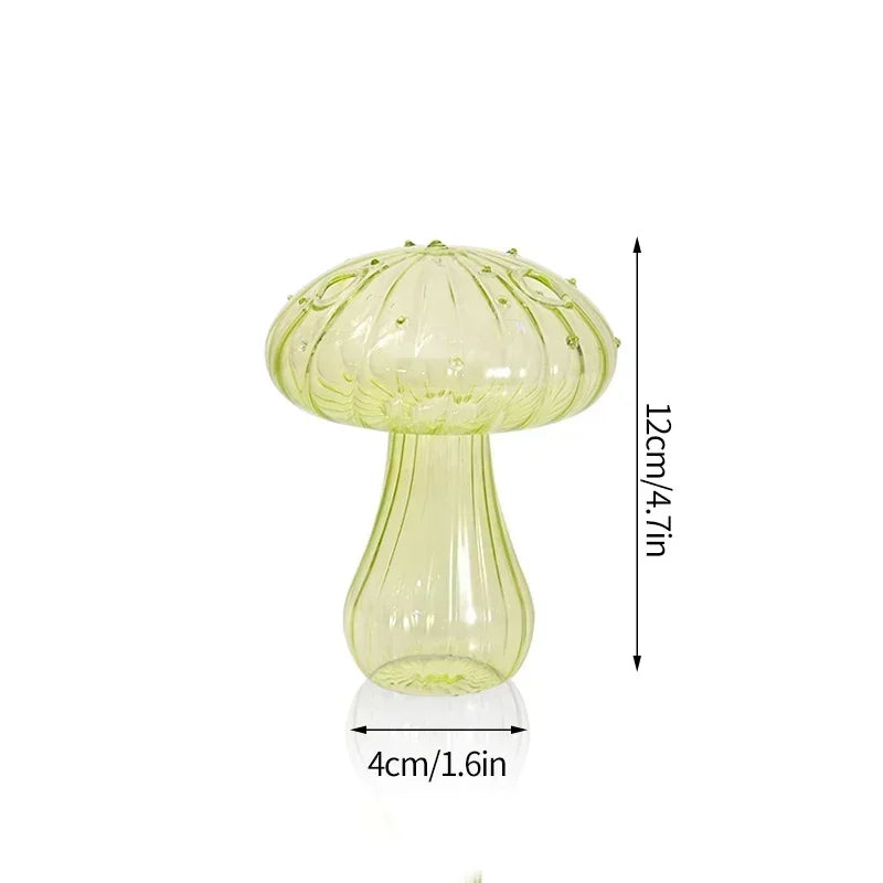 Elegant Mushroom Glass Vase for Hydroponics and Decoration