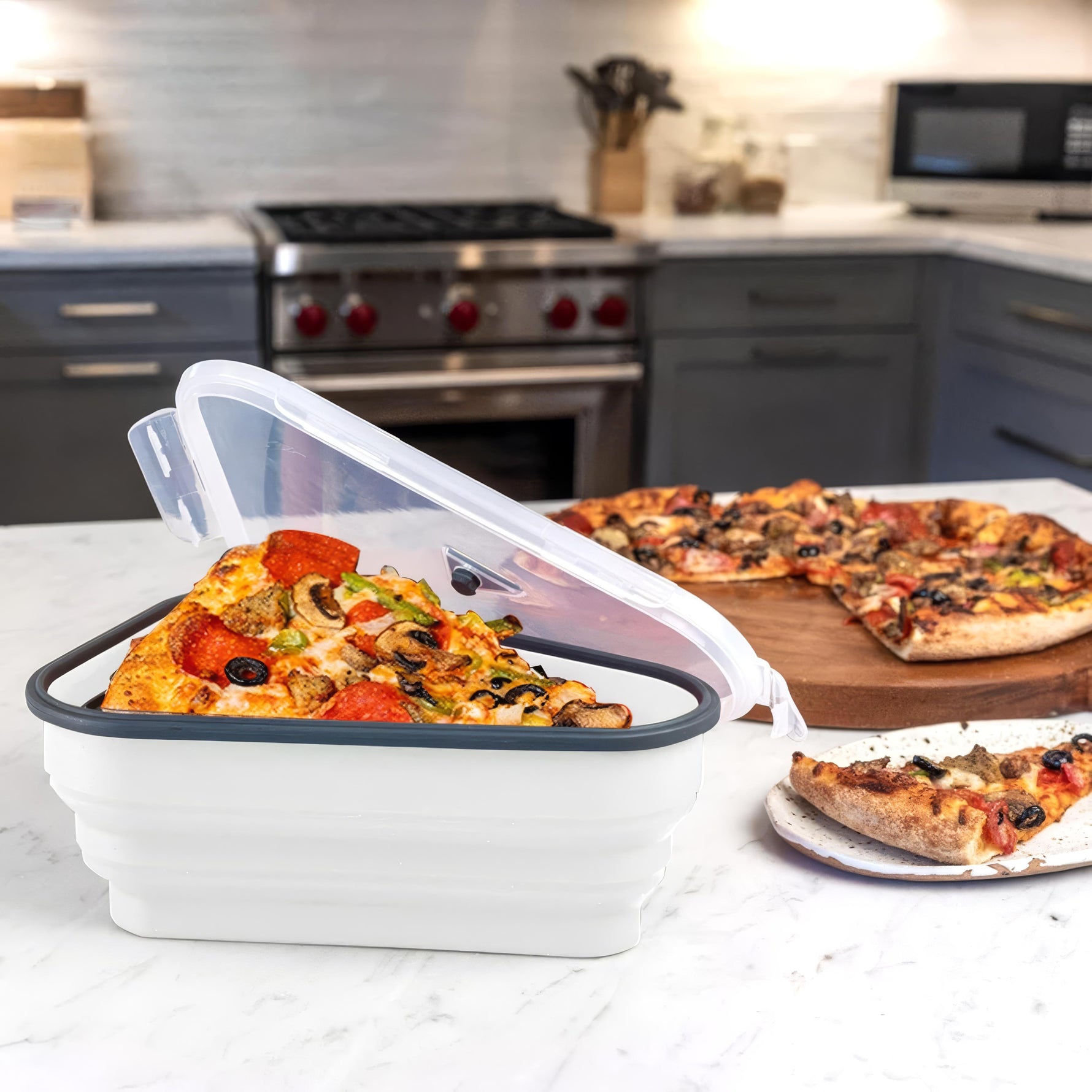 Smarte Silikon-Pizza-Box für eine einfache Aufbewahrung