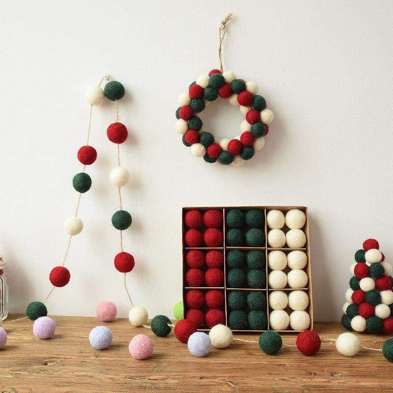 36er Set Filz Weihnachtsbaumkugeln von Flockenzauber