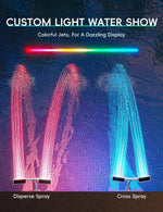 Solarbetriebene Poolfontäne mit RGB-LED-Beleuchtung – Doppelbogen, Fernbedienung