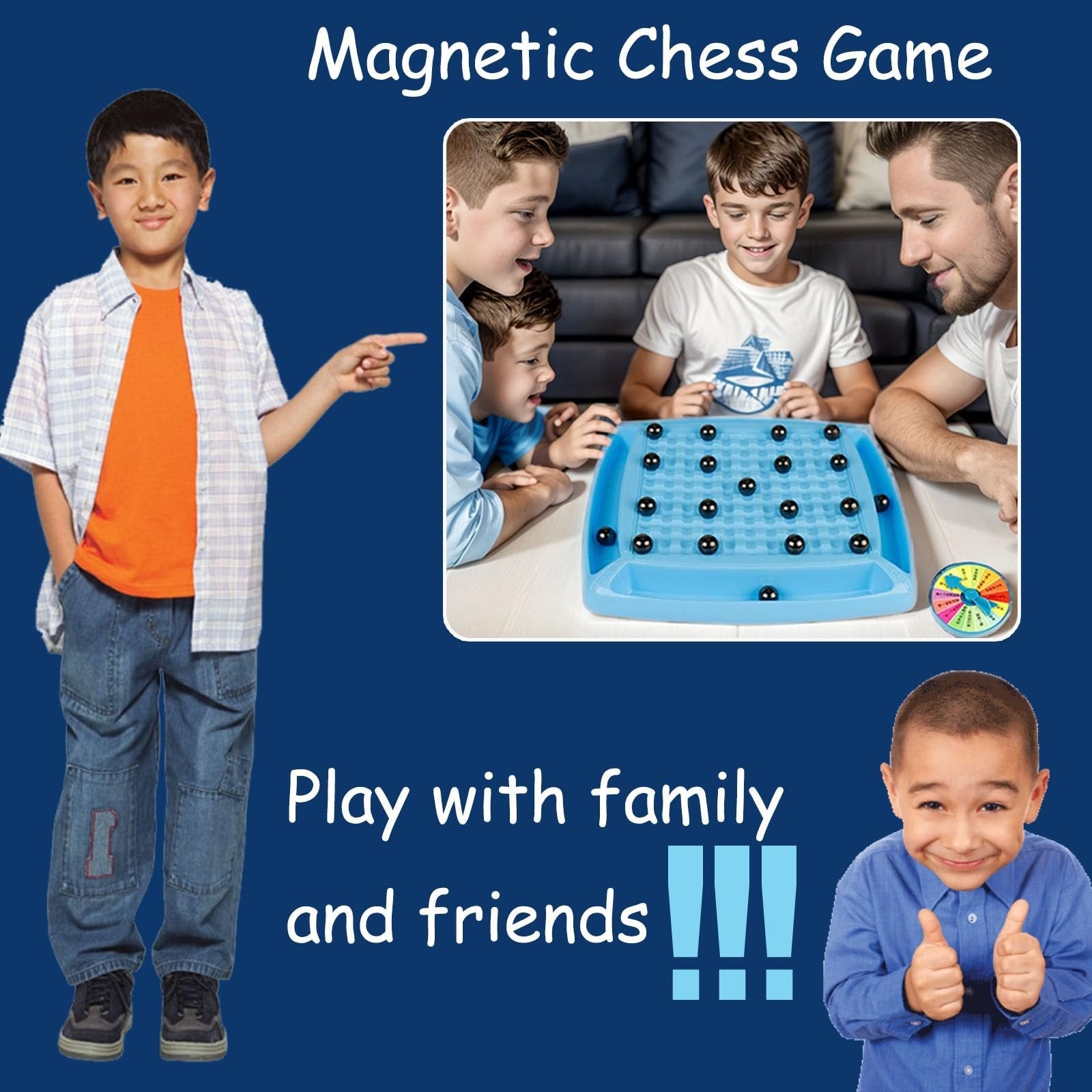 Magnetisches Strategiespiel mit 20 schwarzen Kugeln