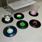 Retro Record Coasters – Stylish Table Accents for Music Fans (6 Pieces)