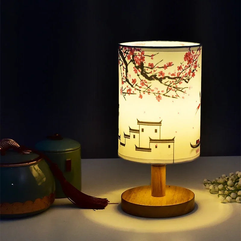 Elegante LED-Tischlampe im asiatischen Stil | Dimmbar | Warmweißes Licht