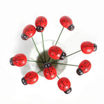Vibrant Wooden Ladybugs for Your Garden | Set of 10