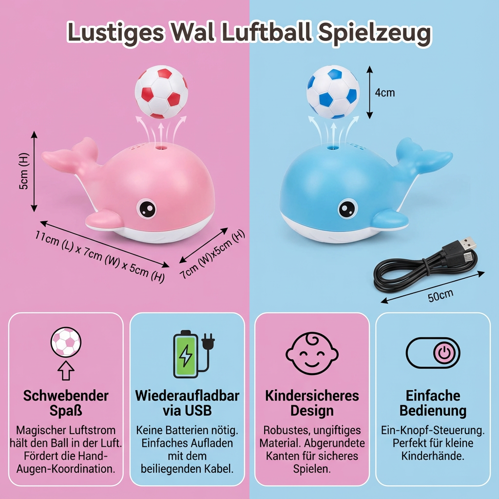 Aufblasbares Wal-Spielzeug für lustige Luftballonspiele