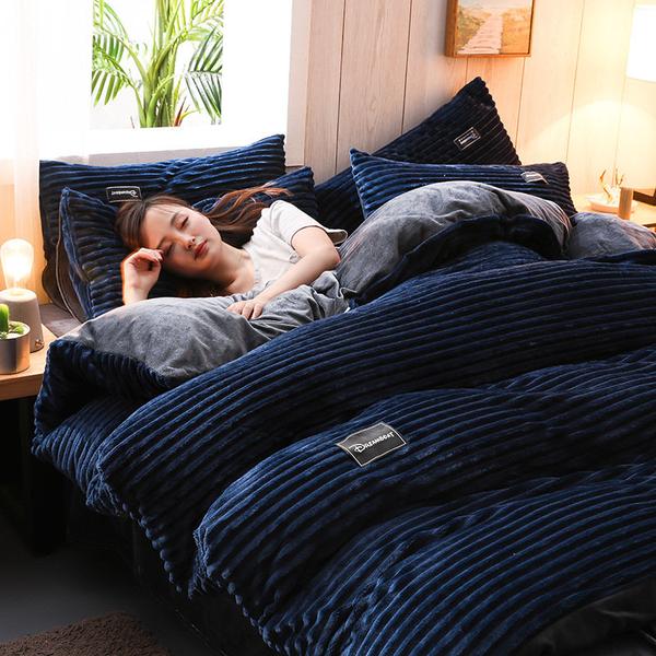 Cozy Corduroy Velour Duvet Cover Set for Winter