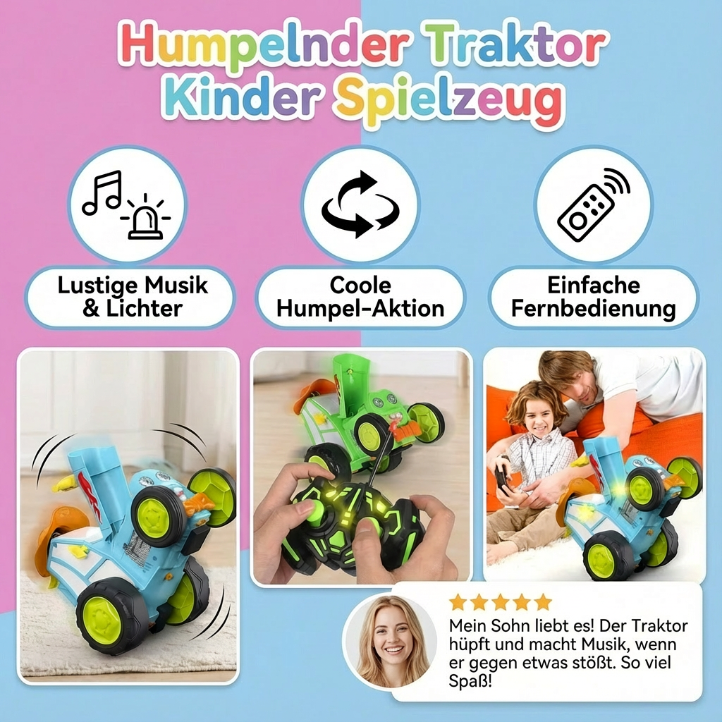 Spielzeugtraktor für Kinder mit Humpelfunktion