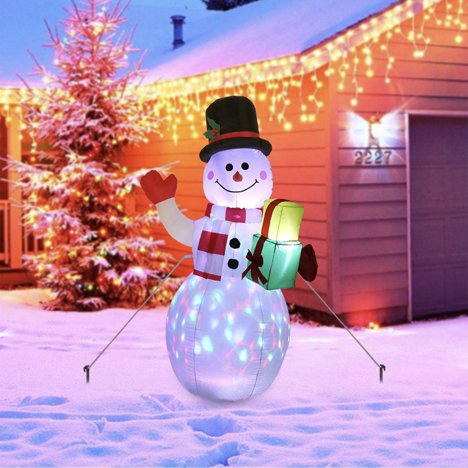 Weihnachtsschmuck – Schneemann oder Weihnachtsbaum mit Beleuchtung