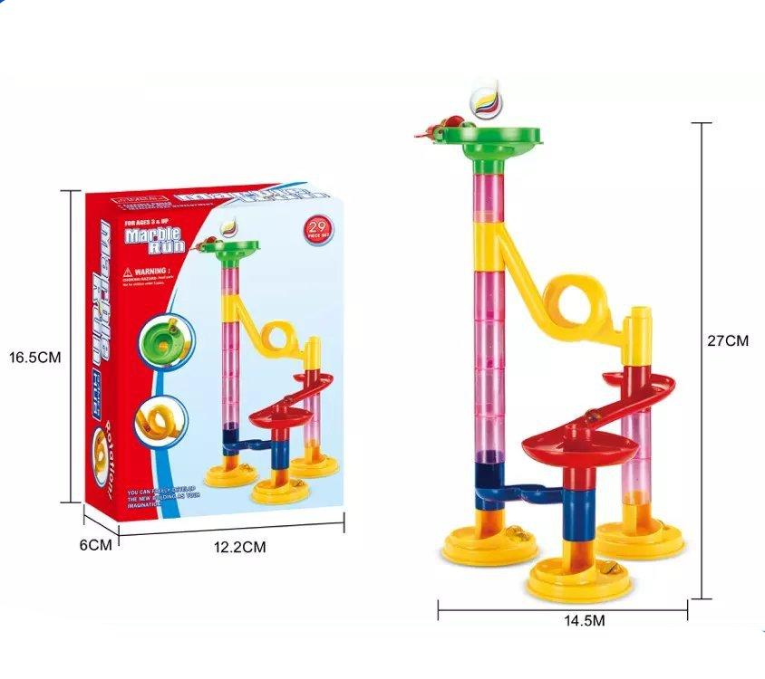 Spielset mit Säulen für Murmelbahn-Bausteine