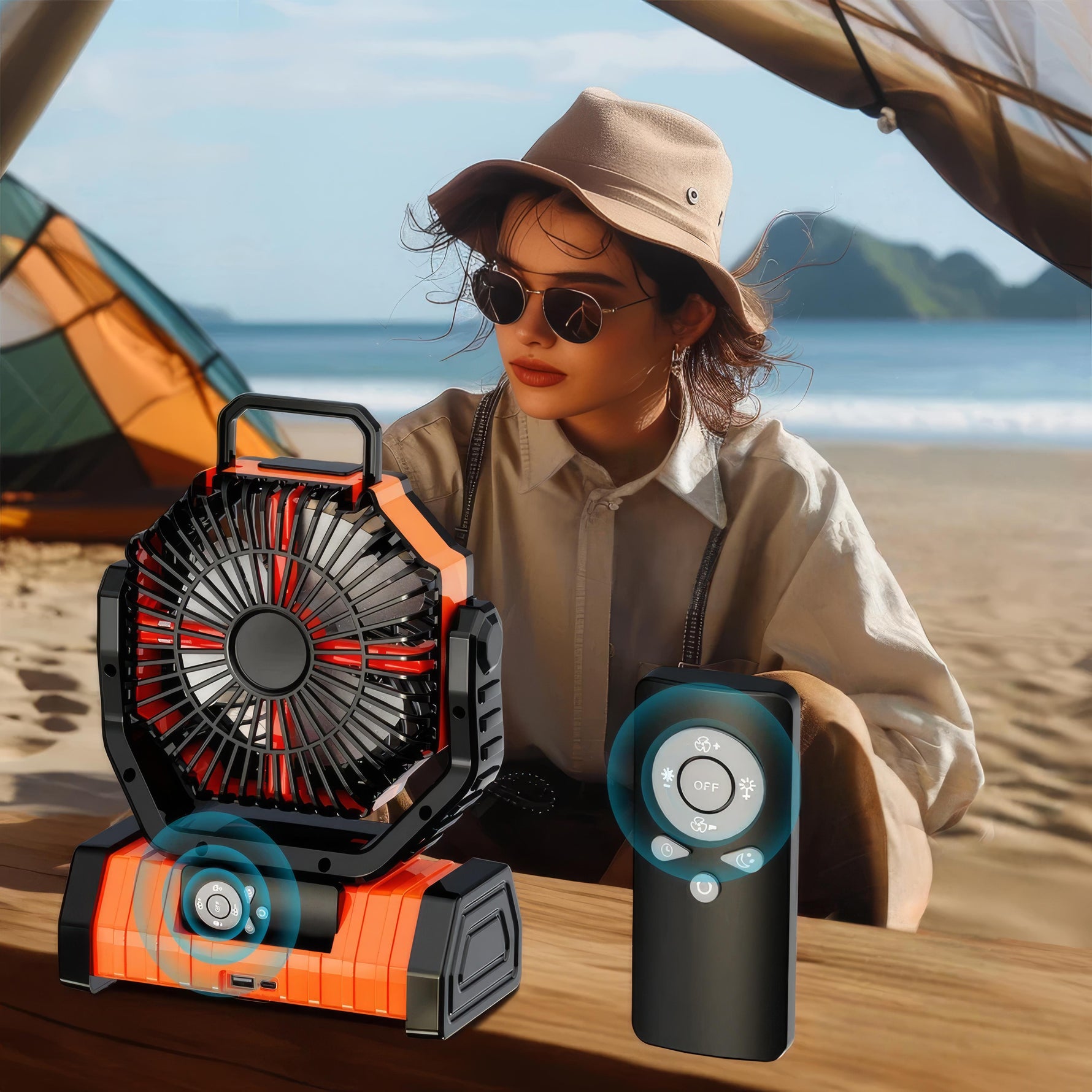 Air Freshener – Portable Pedestal Fan with LED for Outdoor Adventures