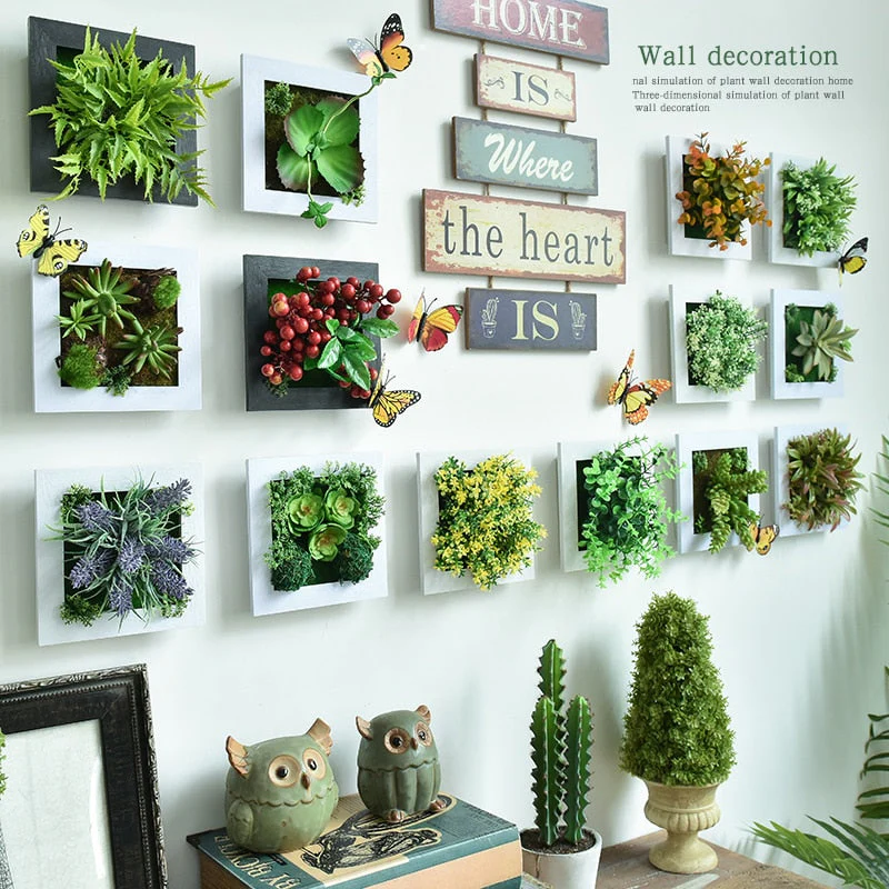 Wanddekoration GreenFrame – 3D Kunstpflanze im modernen Rahmen