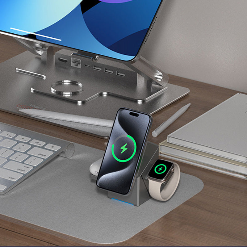 Vielseitige 3-in-1 Ladestation für Smartphone, Uhr und Kopfhörer