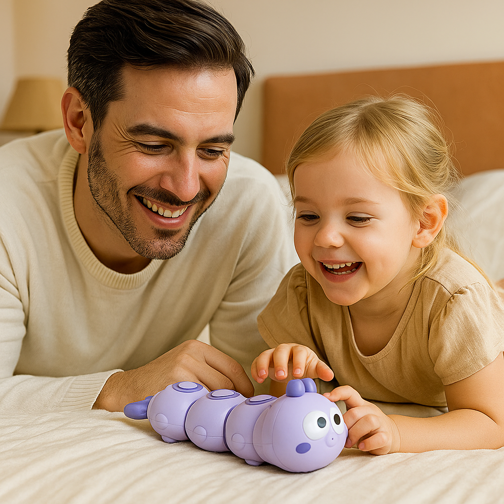 Krabbelspielzeug für Kinder – Aufziehbare Raupen für Bauchlage
