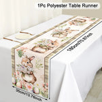 Festive Table Runner for Easter | Charming Bunny and Flower Patterns