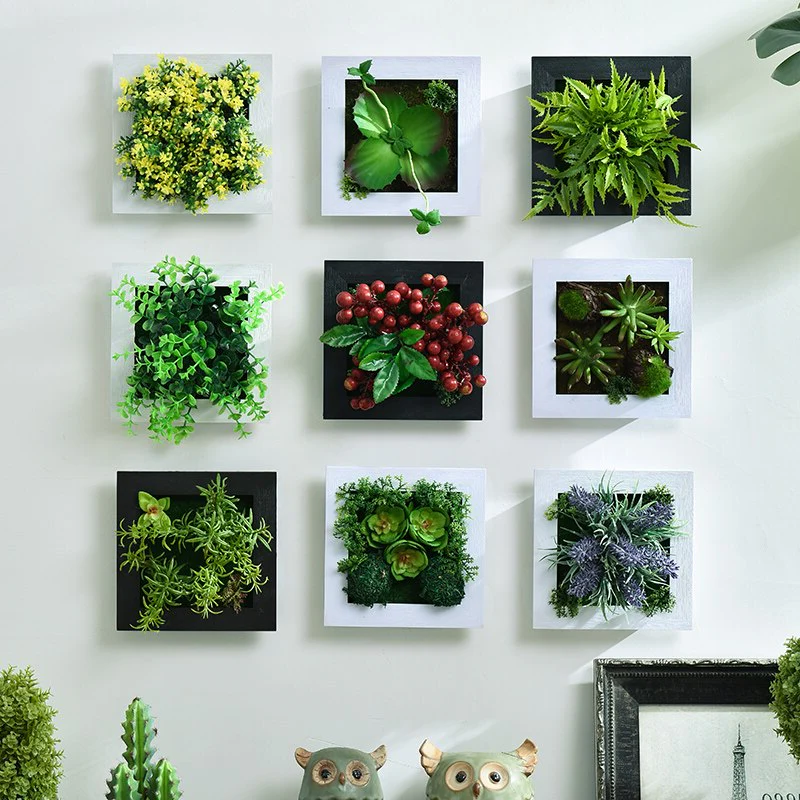 Wanddekoration GreenFrame – 3D Kunstpflanze im modernen Rahmen