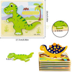 6er Set 3D Dinosaurier Puzzle für Kinder