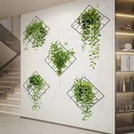 3D Wandaufkleber mit grünen Pflanzenmotiven
