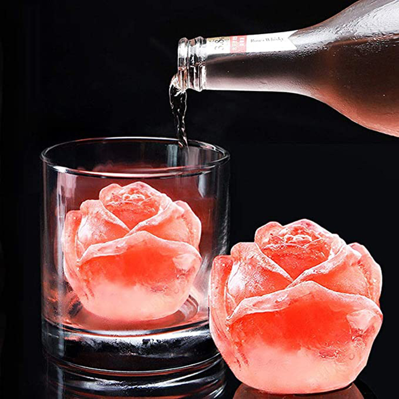 Eiswürfelform in Rosen-3D-Design für stilvolle Drinks